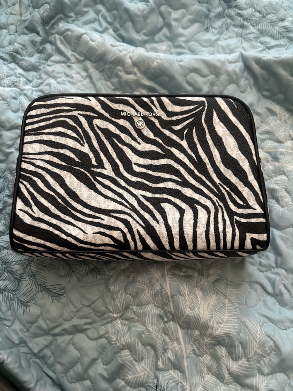 NWOT Michael Kors Black & White Zebra Print Cosmetic Pouch